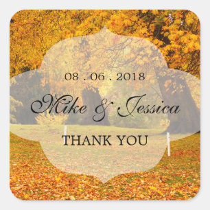 Autumn Tree in the Park Wedding Sticker