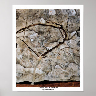 Autumn Tree In The Wind By Schiele Egon Poster