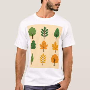 Autumn Tree Leaf Set – Fall Vibes T-Shirt