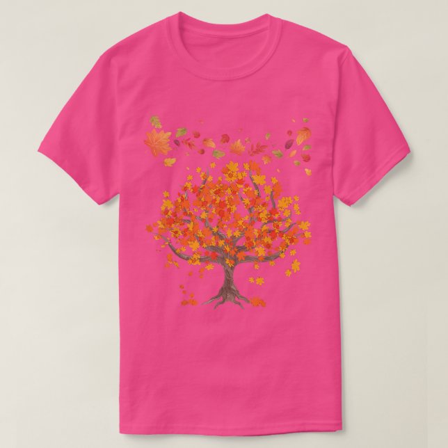Autumn Tree Leaves Nature Forest Fall  T-Shirt (Design Front)