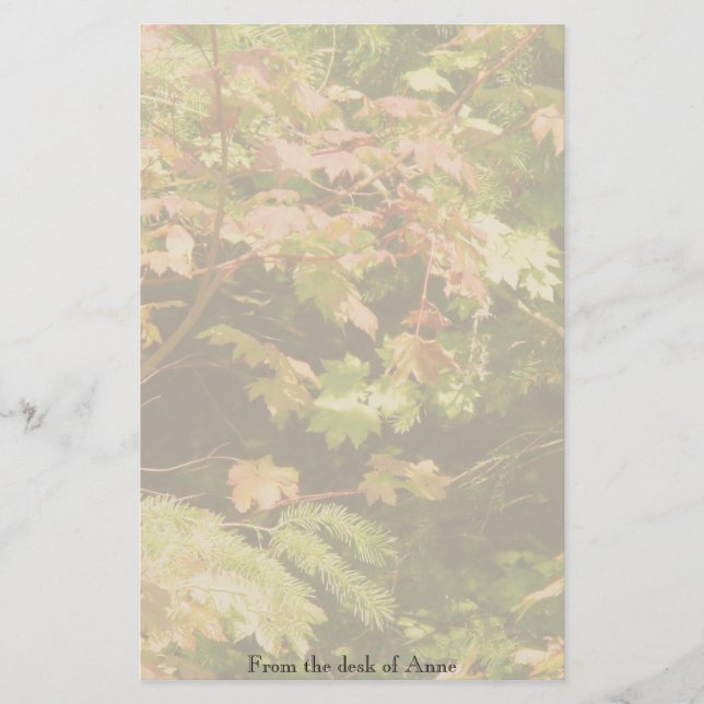 Autumn Tree Leaves Personalised Stationery (Front)