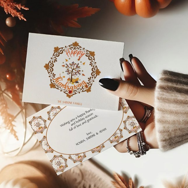 Autumn Tree Mandala Fall Foliage & Thanksgiving Postcard (Creator Uploaded)