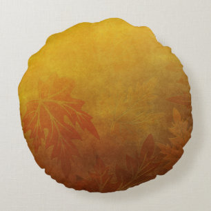 Autumn Tree Monogram A Round Cushion