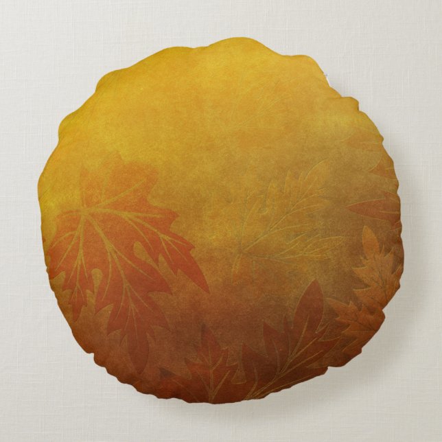 Autumn Tree Monogram A Round Cushion (Back)
