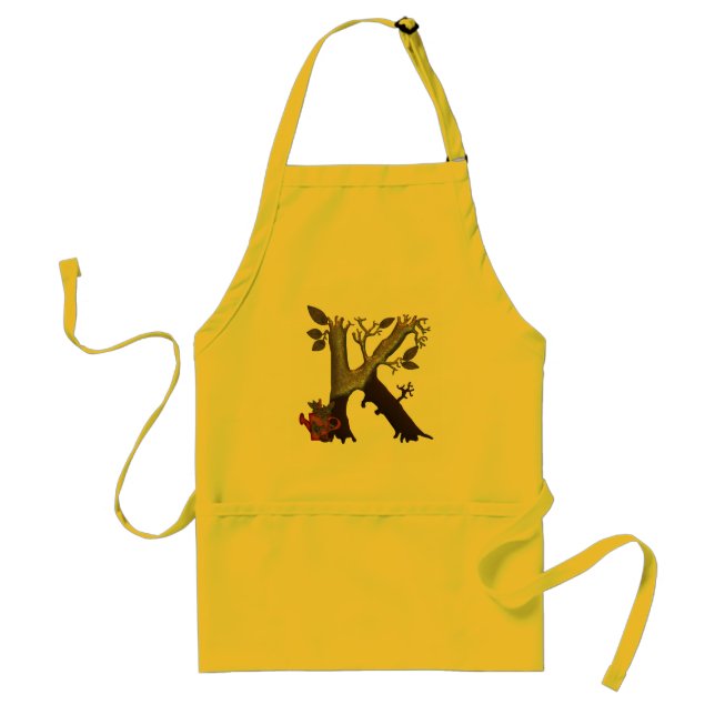 Autumn Tree Monogram K Standard Apron (Front)