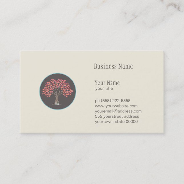 Autumn Tree Nature, Health and Landscaping Business Card (Front)