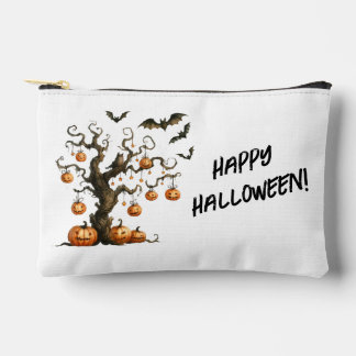 Autumn Tree Pumpkin Happy Halloween  Accessory Pouch