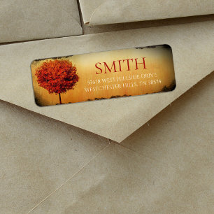 Autumn Tree Return Address Label