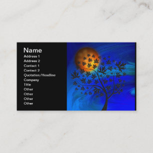 Autumn Tree Silhouette Abstract Art Business Card