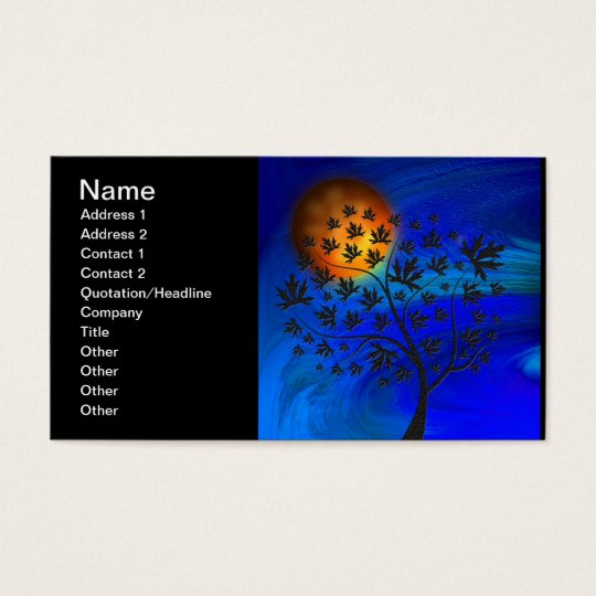 Autumn Tree Silhouette Abstract Art Business Card