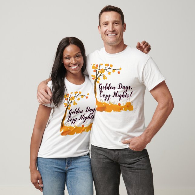 Autumn Tree With Falling Leaves T-Shirt (Unisex)