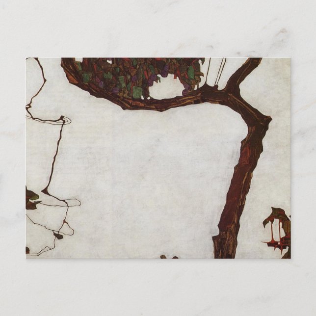 Autumn Tree with Fuchsias Postcard (Front)