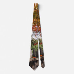 Autumn Trees and Picket Fence Tie
