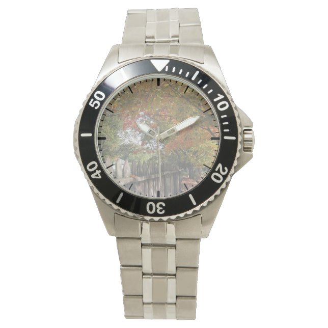 Autumn Trees and Picket Fence Watch (Front)