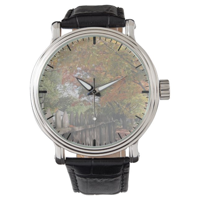 Autumn Trees and Picket Fence Watch (Front)