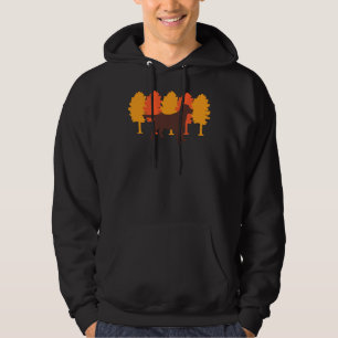 Autumn Trees Chocolate Labrador Silhouette Hoodie