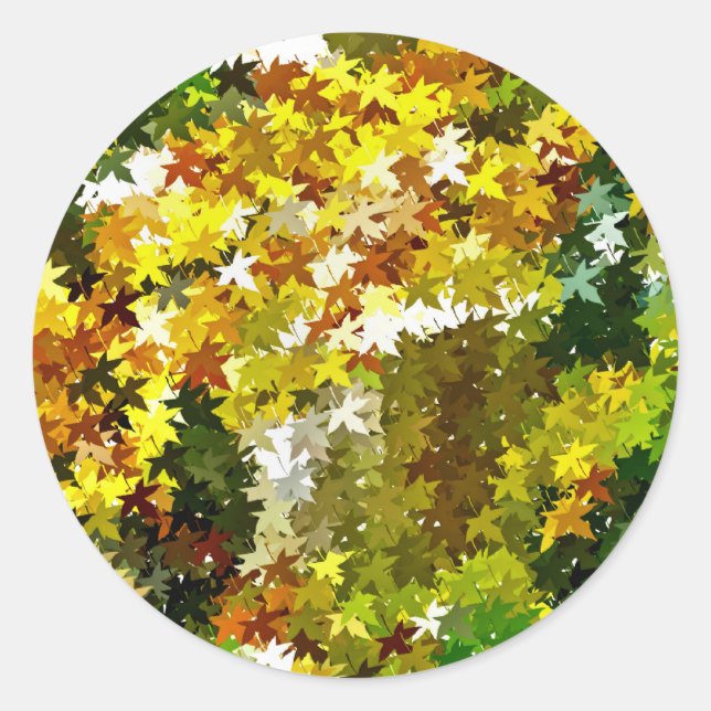 AUTUMN TREES CLASSIC ROUND STICKER (Front)