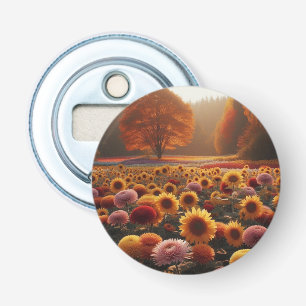 Autumn trees/field with mums bottle opener