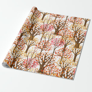 Autumn Trees Forest Leaves   Wrapping Paper