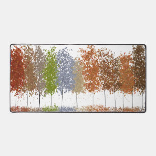 Autumn Trees in a Row Desk Mat