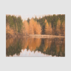 Autumn Trees Lake Orange Fall Themed Sketch Art Tissue Paper