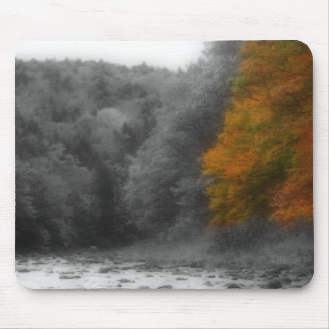Autumn Trees Nature Black White Mousepad (Front)