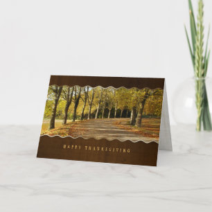 Autumn Trees Path Thanksgiving card