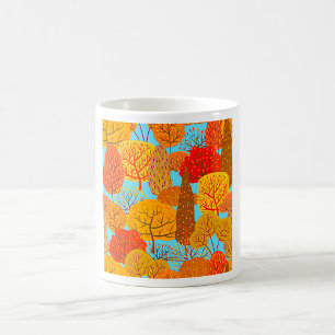 Autumn Trees Pattern Fall Foliage  Coffee Mug