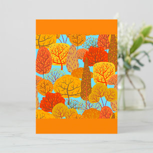 Autumn Trees Pattern Fall Foliage  Invitation