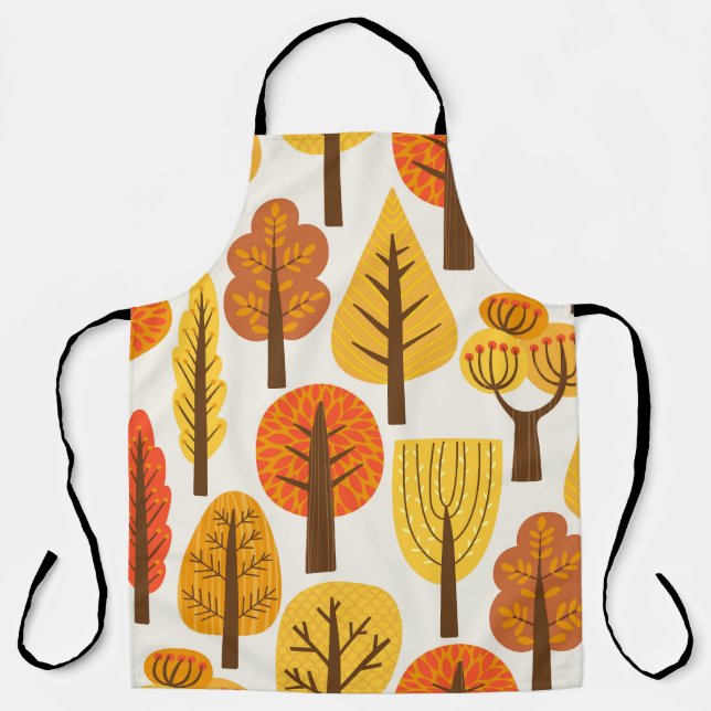 Autumn trees, seamless pattern. apron (Front)