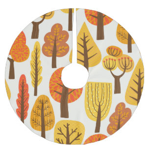 Autumn trees, seamless pattern. brushed polyester tree skirt