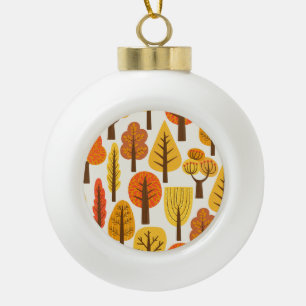 Autumn trees, seamless pattern. ceramic ball christmas ornament