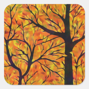Autumn Trees Square Sticker