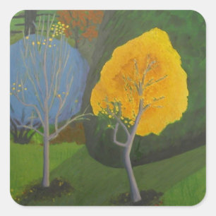 Autumn Trees Square Sticker