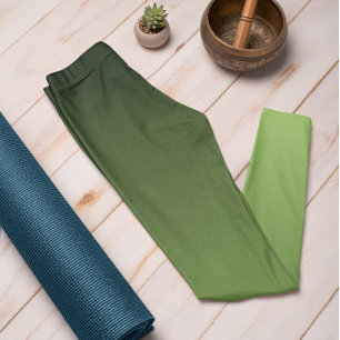 Autumn Trend Color Kiwi Green Ombre Leggings
