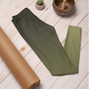 Autumn Trend Color Olive Green Ombre Leggings