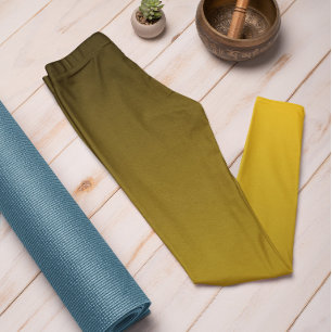 Autumn Trend Color Sunburst Yellow Ombre Leggings
