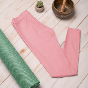 Autumn Trend Color Watermelon Pink Solid Leggings