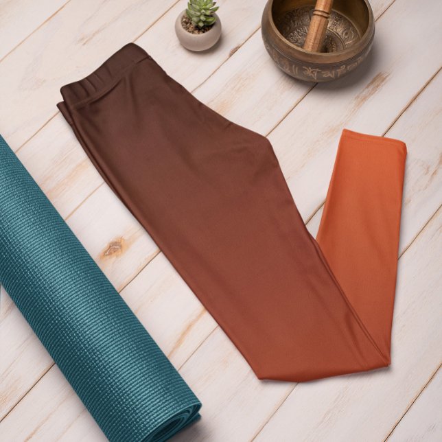 Autumn Trend Colour Flame Red Ombre Leggings (Mockup 1 Flame Red)