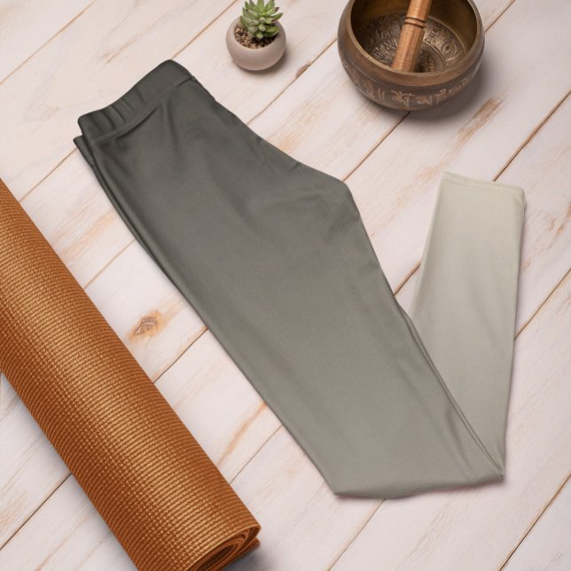 Autumn Trend Colour Natural Beige Ombre Leggings (Mockup 1 Natural Beige)