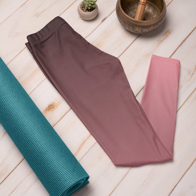 Autumn Trend Colour Watermelon Pink Ombre Leggings (Mockup 1 Watermelon Pink)