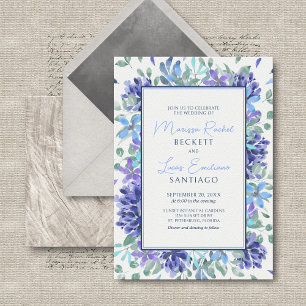 Autumn Tropical Floral Wedding Invitation