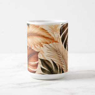 Autumn Tropical Monstera Botanical Pattern Coffee Mug