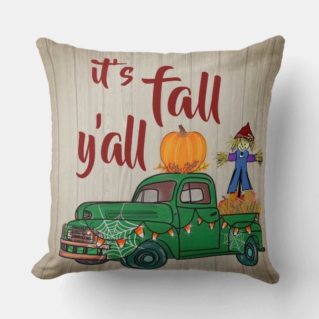 Autumn Truck Its Fall Yall Cushion (Front)