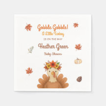 Autumn Turkey Baby Shower Napkins