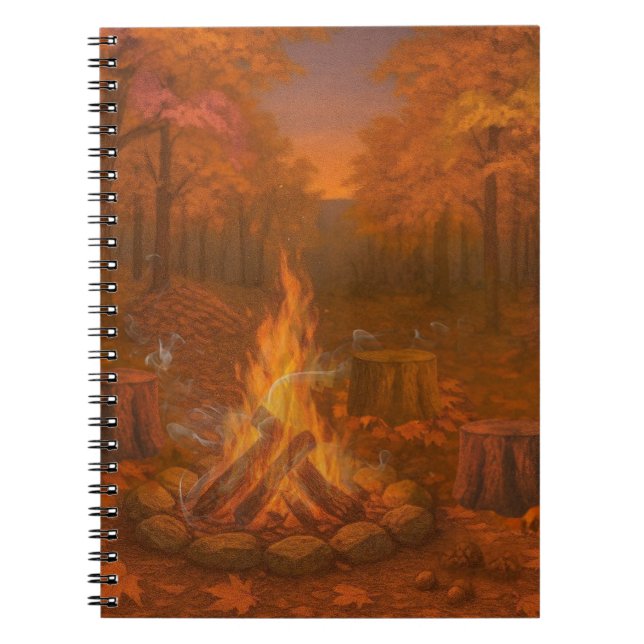 Autumn Twilight Bonfire Notebook (Front)