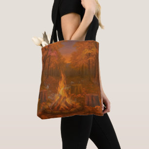 Autumn Twilight Bonfire Tote Bag