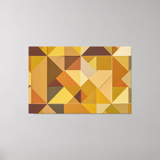 Autumn Twists: Geometric Abstraction in Tones Canvas Print (Front)