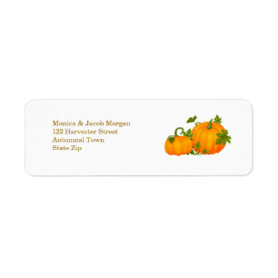 Autumn two pumpkins Label