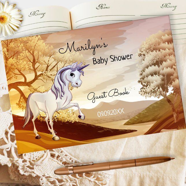 Autumn Unicorn Baby Shower Guest Book (Creator Uploaded)